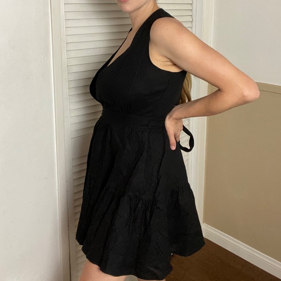 Christian Lacroix Linen Wrap Dress NWT in black